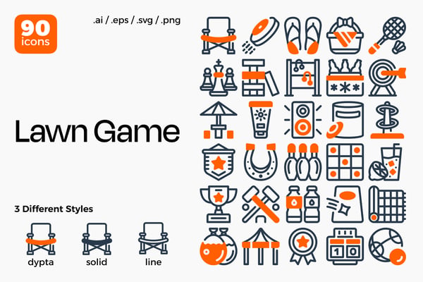 Lawn Games Icon Set