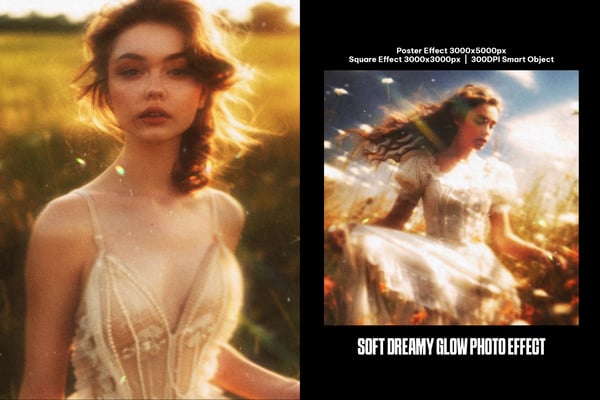 Soft Dreamy Glow Square And Poster Photo Effect
