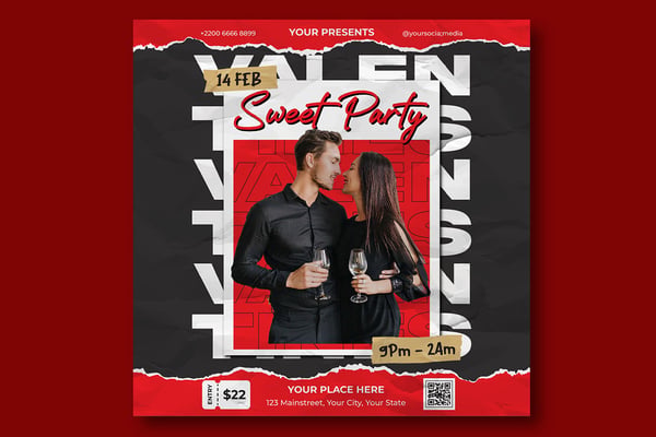 Valentines Party Socials Media