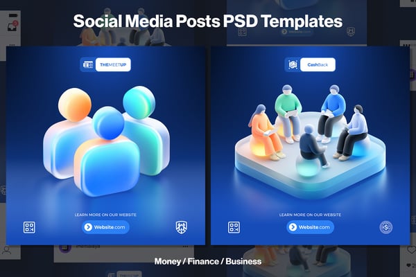 Money And Finance Meet Up Social Media Post Flyer PSD Template