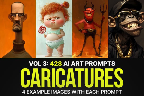 428 Prompts for Caricatures Vol 3