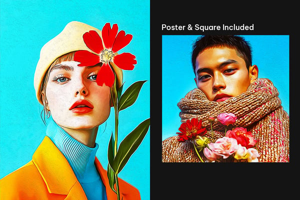 Oil Painting Square And Poster Photo Effect