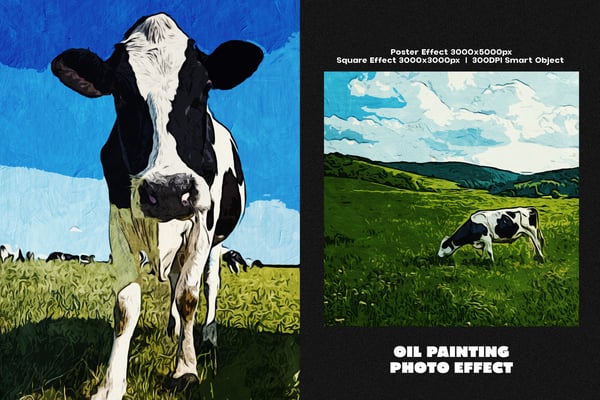 Oil Painting Square And Poster Photo Effect