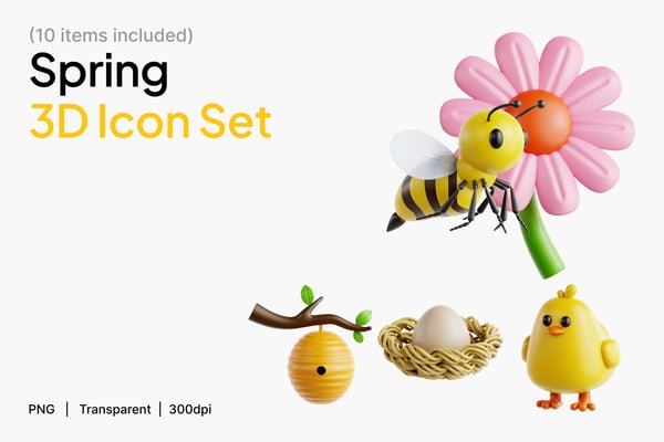 Spring 3D Icon Set