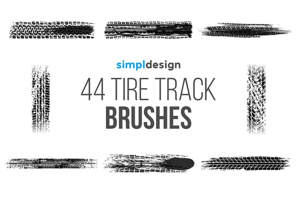 44 Tire Track Photoshop Brushes