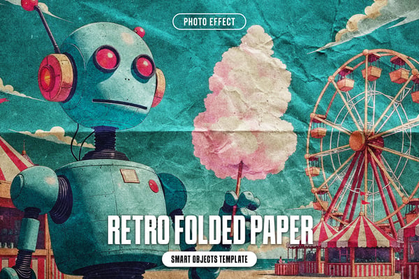 Retro Folded Paper Photo Effect