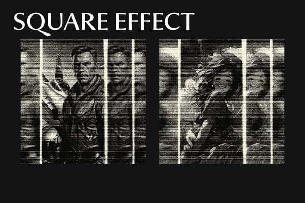 Prism Scanline Square And Poster Photo Effect 