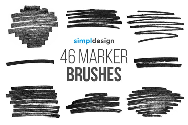 46 Marker Strokes Photoshop Brushes