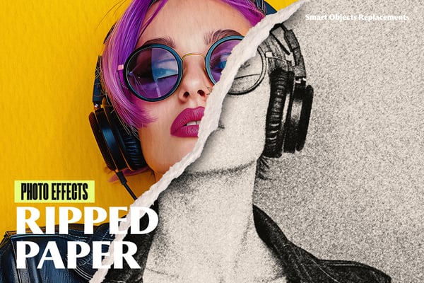 Ripped Paper Photo Effect