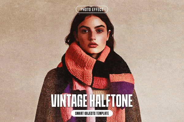 Vintage Halftone Photo Effect