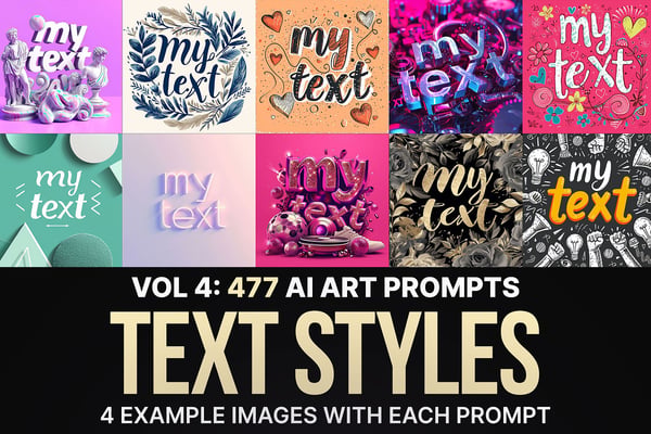 477 MJ Text Style Prompts: Vol 4