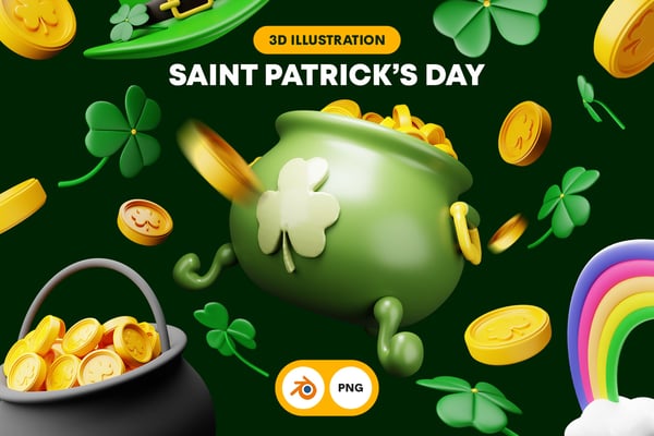 Free 3D Illustration Saint Patrick Pack