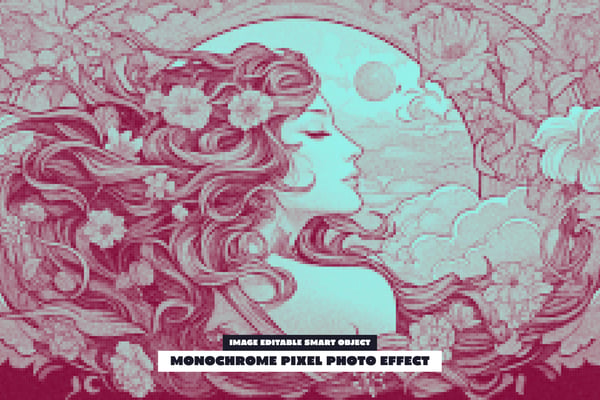 Monochrome Pixel Photo Effect