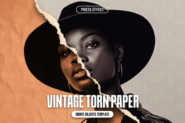 Vintage Torn Paper Photo Effect