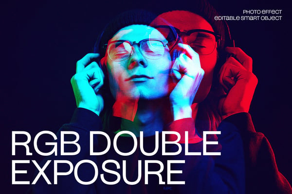 RGB Double Exposure Photo Effect