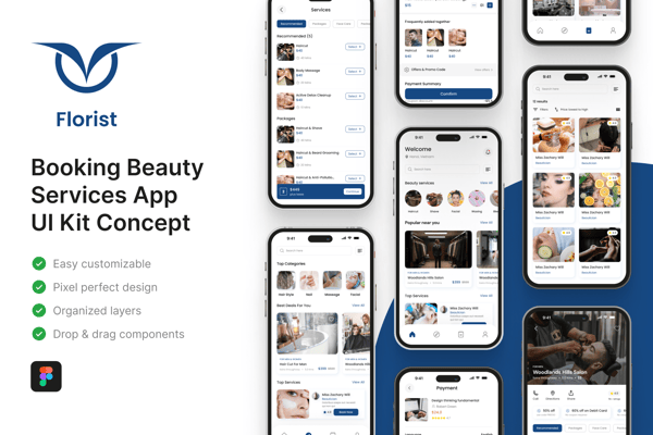 Florist - Booking Beauty Services App UI Kit