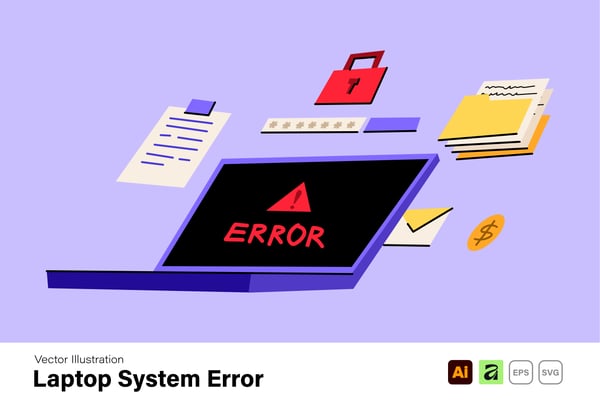 Free Vector Illustration - Laptop System Error