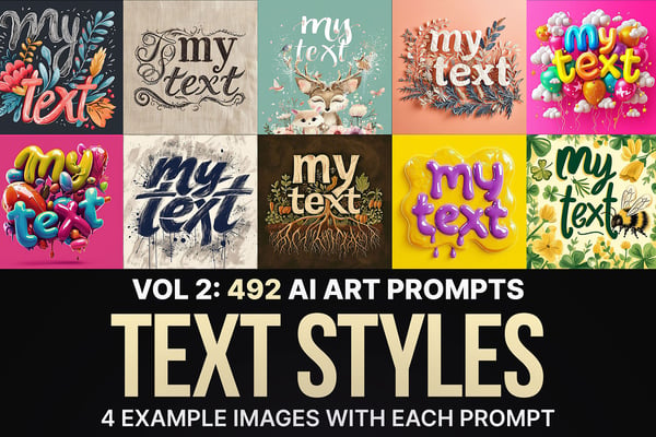 492 MJ Text Style Prompts: Vol 2