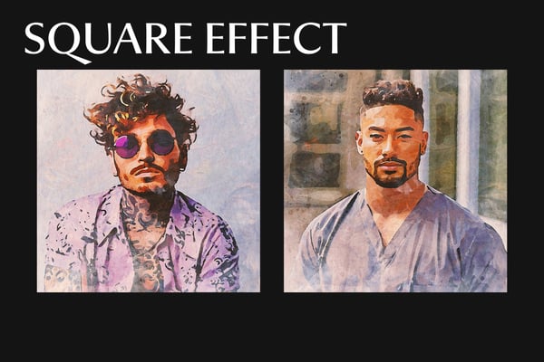 Watercolor Mask Square And Poster Photo Effect