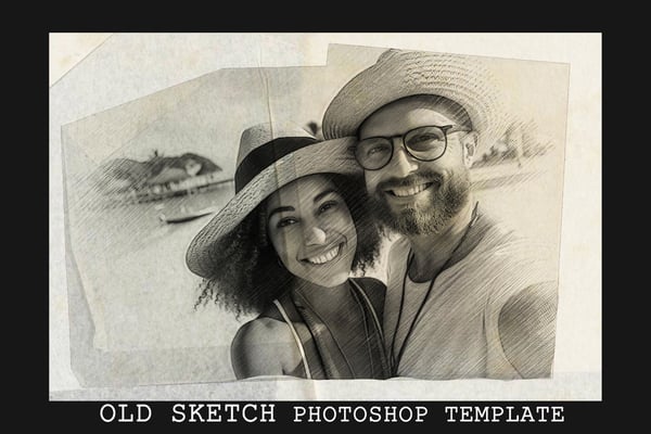  Old Sketch Photoshop Template