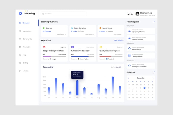 Course Dashboard UI Kit