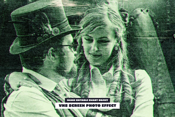 VHS Screen Photo Effect