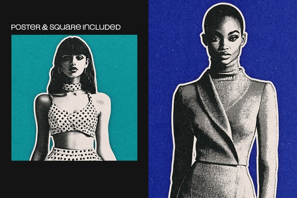 Pop Art Photocopy Square And Poster Photo Effect