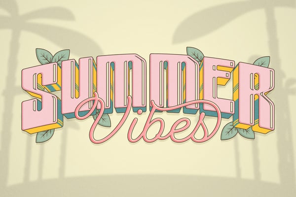Pastel Retro Summer Text Effect