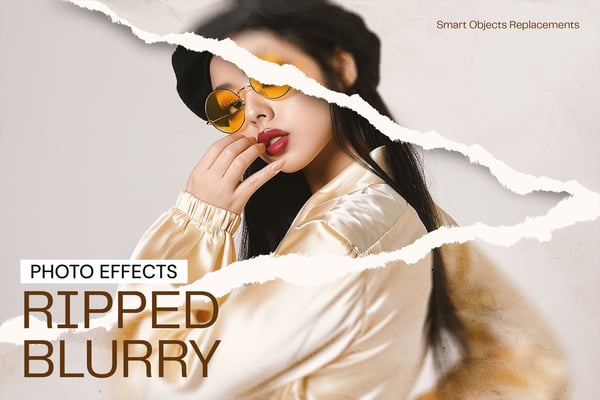 Ripped Blurry Photo Effect
