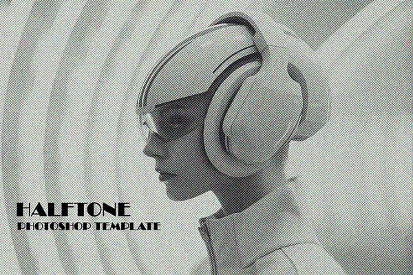 Halftone Photoshop Template PSD