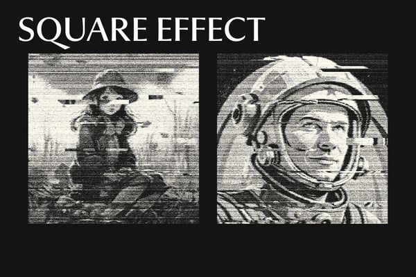Photocopy Scanline Square And Poster Photo Effect