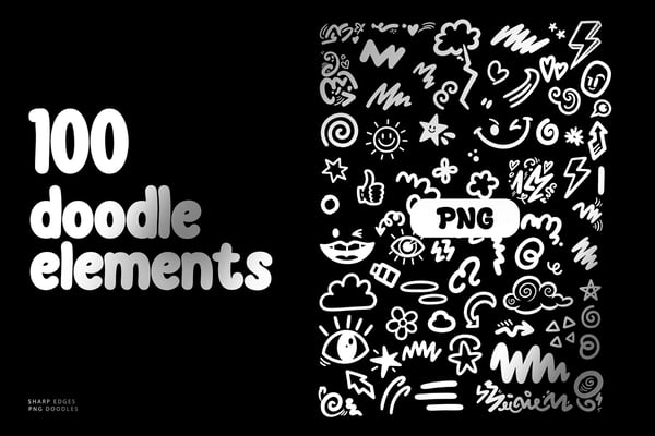 Free 100 PNG Doodle Elements