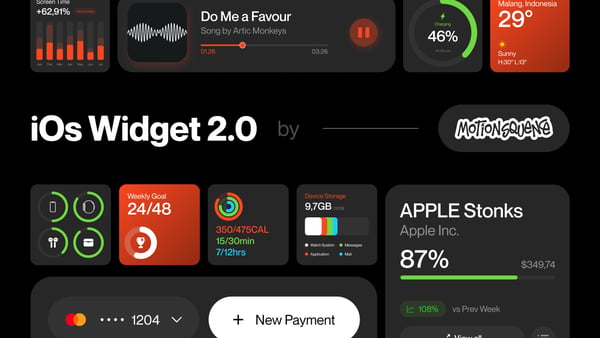 Widget UI 2.0 (Dark Mode)