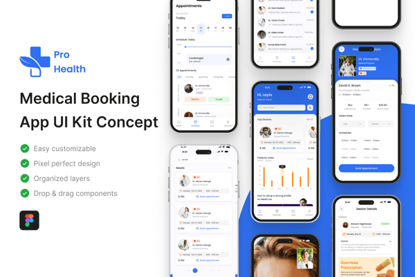 Pro Health - Medical Booking App UI Kit