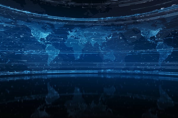 World Map Blue Background | Video In Loop