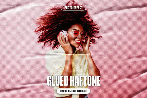 Glued Haftone Photo Effect