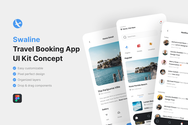 Swaline_Travel Booking App UI Kit