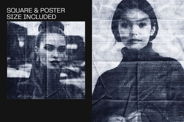 Grunge Copier Square And Poster Photo Effect