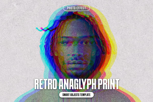 Retro Anaglyph Print Photo Effect