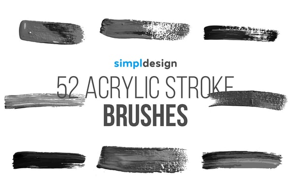 52 Acrylic Stroke Photoshop Brushes