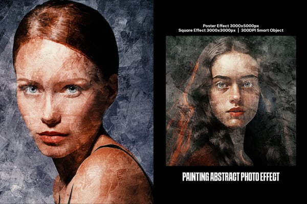 Painting Abstract Square And Poster Photo Effect