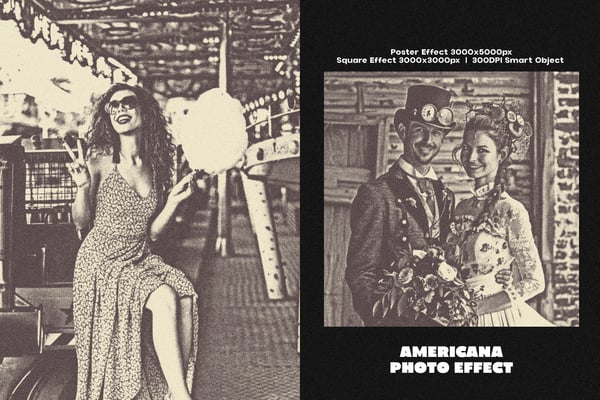 Americana Square And Poster Photo Effect