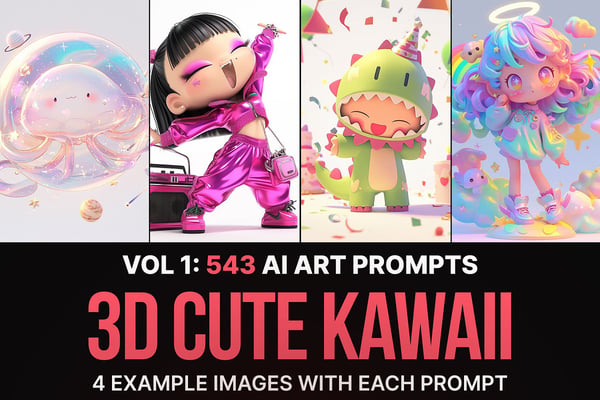 543 MJ Prompts for 3D Cute Kawaii