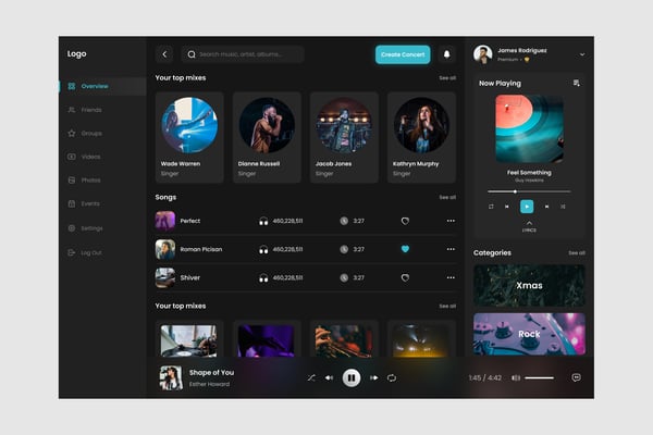 Music Dashboard UI Kit