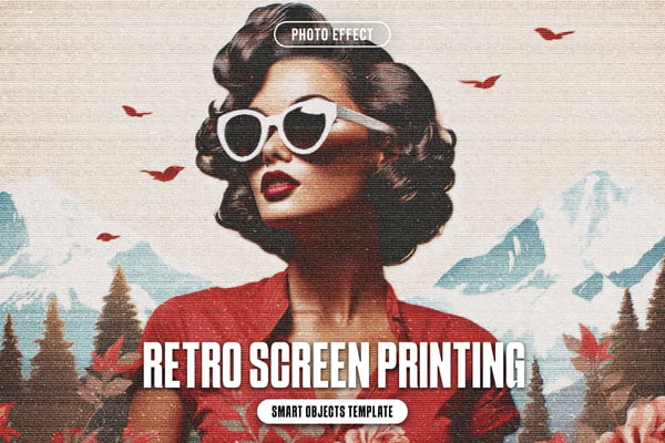 Retro Screen Printing Photo Effect