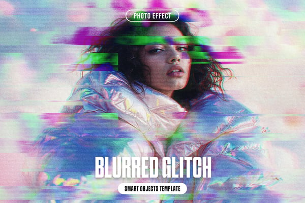 Blurred Glitch Photo Effect