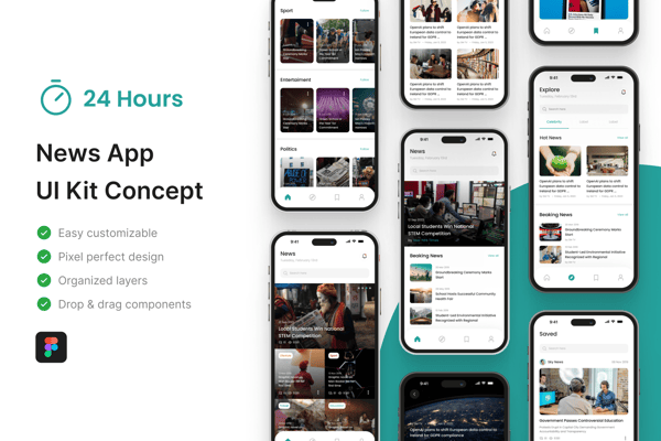 24 Hours - News App UI Kit