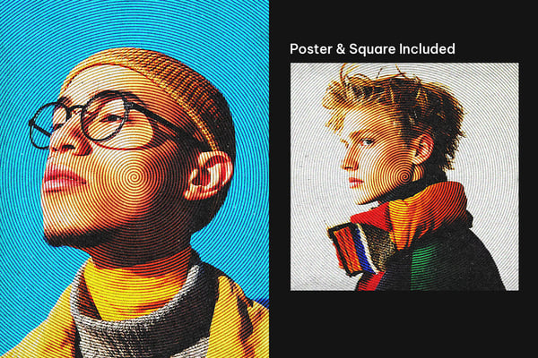 Retro Circle Square And Poster Photo Effect