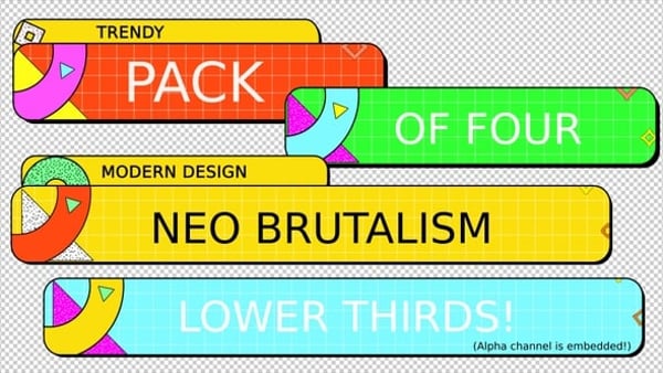 Neo-Brutalism Lower Thirds Pack