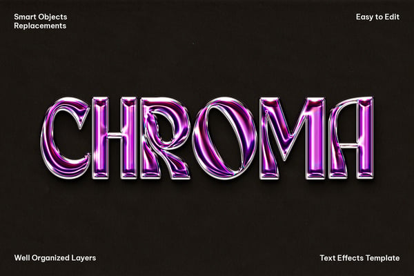 Glossy Chrome Text Effect